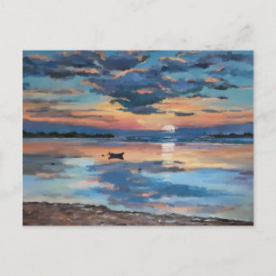 Bribie Island Queensland at moonrise Announcement Postcard
