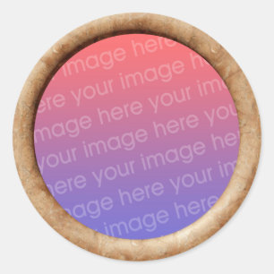 Brick (3d effect frame border) Template Classic Round Sticker