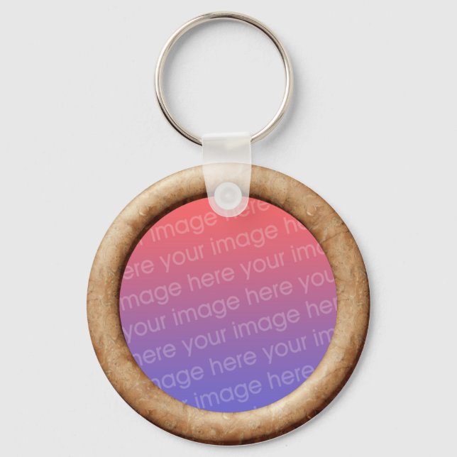 Brick (3d effect frame border) Template Key Ring (Front)