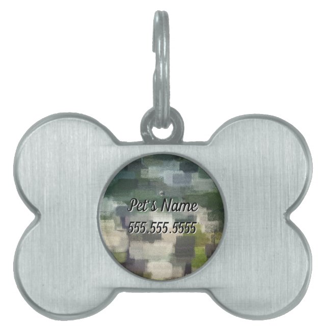 Brick Abstract Summer Green Pet Id Tag (Front)