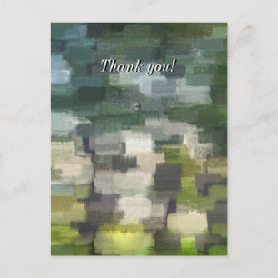 Brick Abstract Summer Green Thank you Postcard