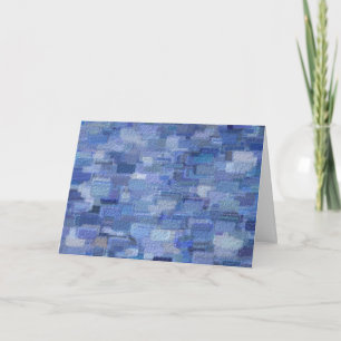 Brick Abstract Winter Blues Greeting Card