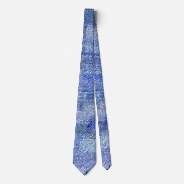 Brick Abstract Winter Blues Neck Tie (Front)