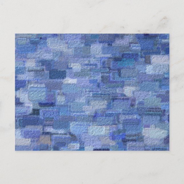 Brick Abstract Winter Blues Postcard (Front)