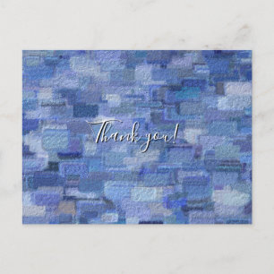 Brick Abstract Winter Blues Thank You Postcard