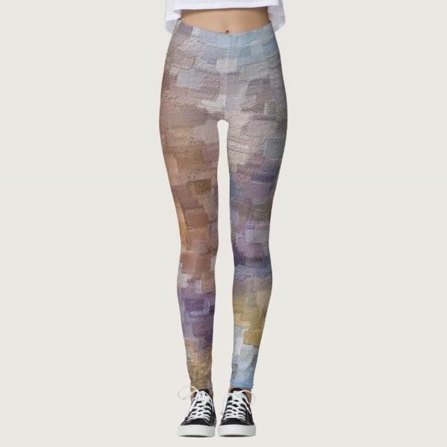 Brick Abstract Winter Fall Leggings (Front)
