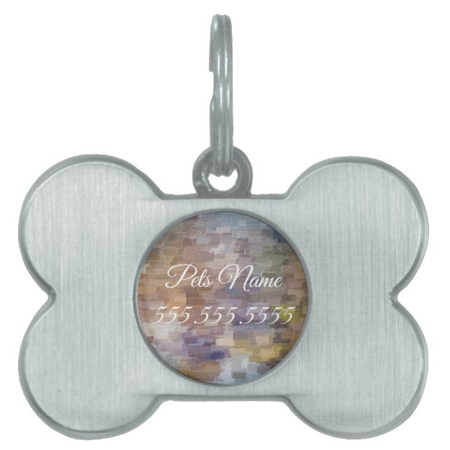 Brick Abstract Winter Fall Pet Tag (Front)