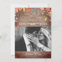 Brick Autumn Foliage Lights Photo Fall Wedding
