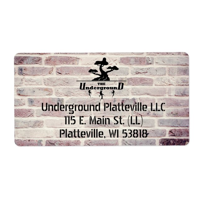 Brick Background Business Logo and address (Front)