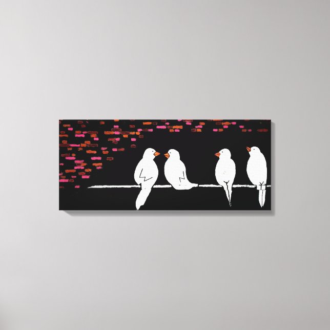 brick bird wall : graffiti wall canvas print (Front)