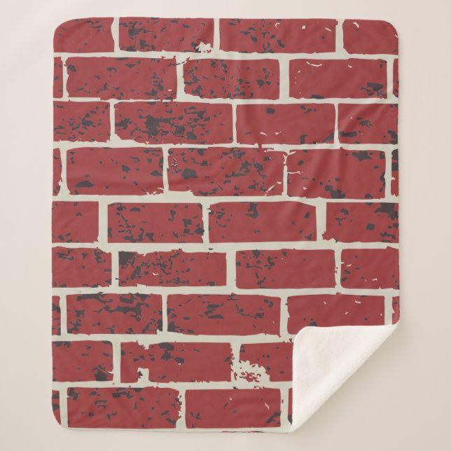 Brick brick tile tile tiled image sherpa blanket (Front)