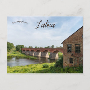 Brick Bridge in Kuldiga Latvia Postcard