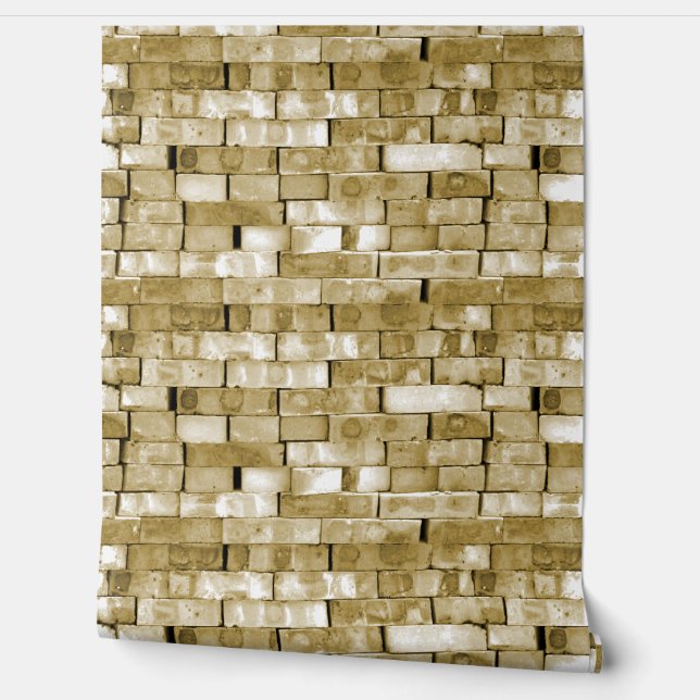 Brick Brown Pattern Wallpaper (Unrolling)