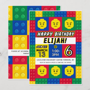 Brick Builder Block Man Customizable Invitation