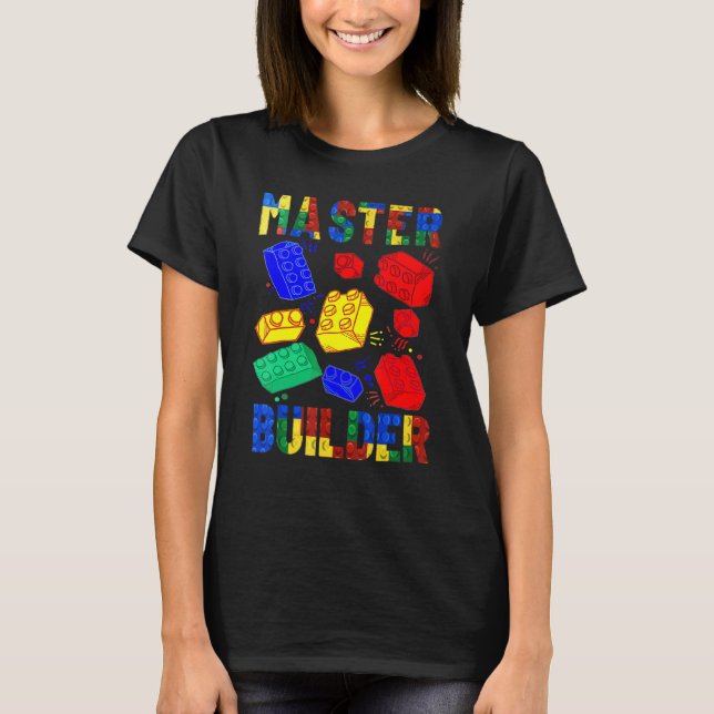 Brick Builder Blocks Master Builder Boys Girls Kid T-Shirt (Front)