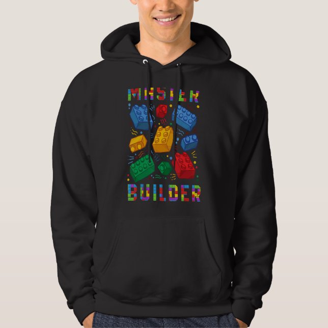 Brick Builder Blocks Master Builder Brick Building Hoodie (Front)
