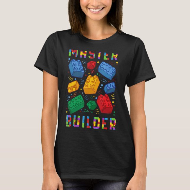 Brick Builder Blocks Master Builder Brick Building T-Shirt (Front)