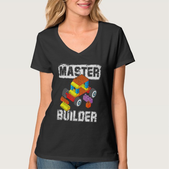 Brick Builder  Blocks Master Builder Kid Toy Boys  T-Shirt (Front)