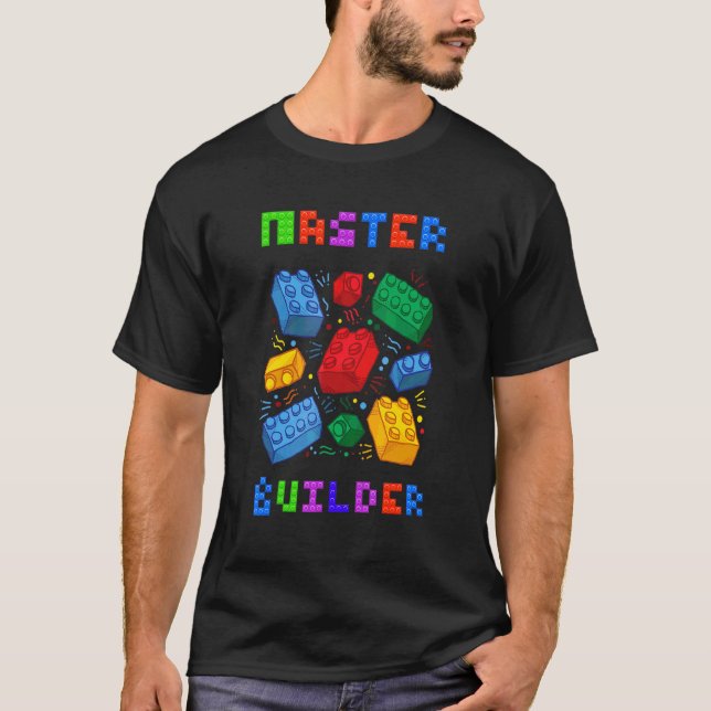 Brick Builder  Blocks Master Builder T-Shirt (Front)