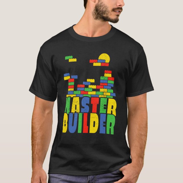 Brick Builder  Blocks Master Builder T-Shirt (Front)