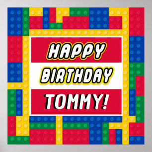 Brick Builder Customizable Birthday Sign