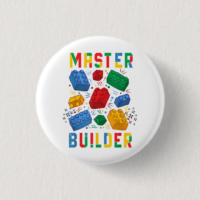 Brick Builder Funny Blocks Building Master Builder 3 Cm Round Badge (Front)