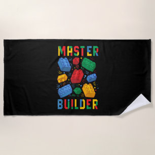 Brick Builder Funny Blocks Building Master Builder Beach Towel