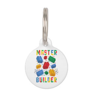 Brick Builder Funny Blocks Building Master Builder Pet Tag