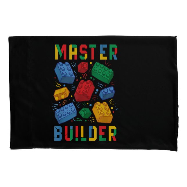 Brick Builder Funny Blocks Building Master Builder Pillowcase (Front)