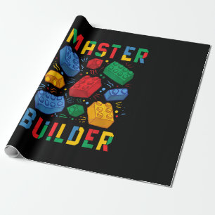 Brick Builder Funny Blocks Building Master Builder Wrapping Paper