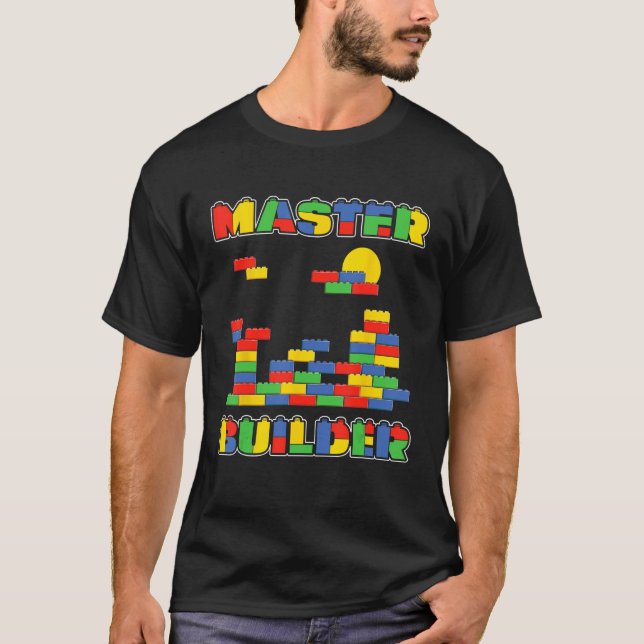 Brick Builder Funny Blocks Master Builder T-Shirt (Front)