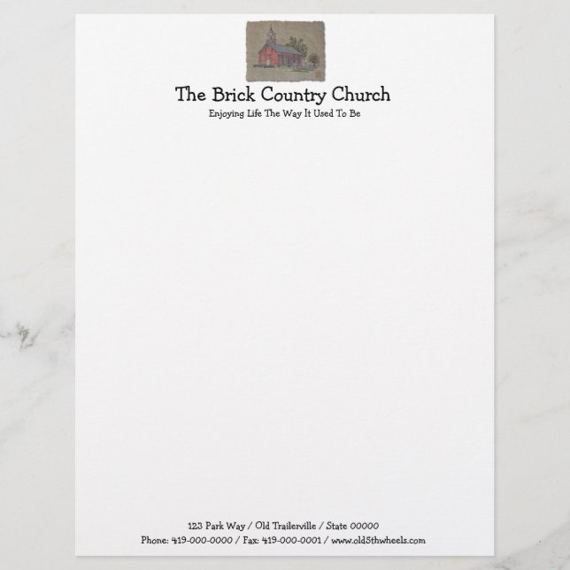 Brick Country Church Letterhead Design (Front)