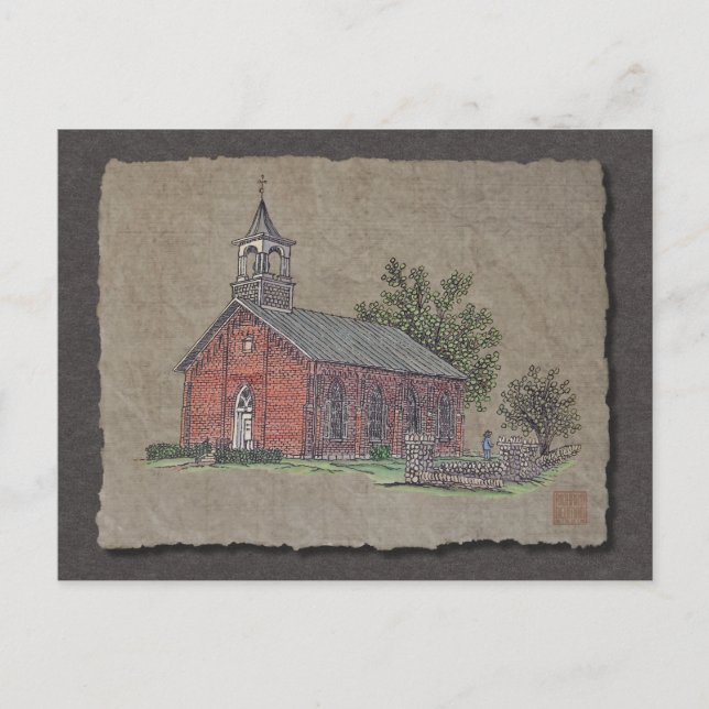 Brick Country Church Postcard (Front)
