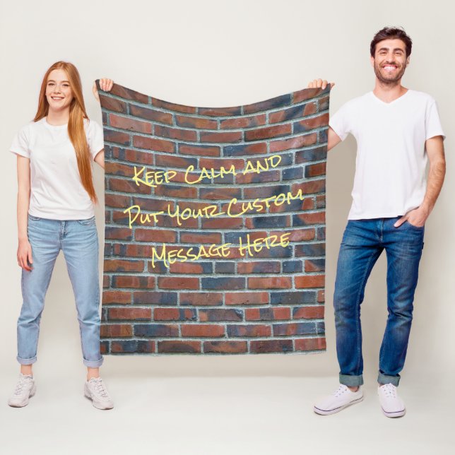 Brick Graffiti Wall Custom Message Fleece Blanket (In Situ)