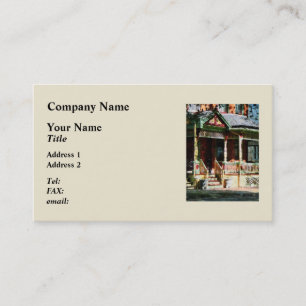 Brick House With Green Trim Business Card