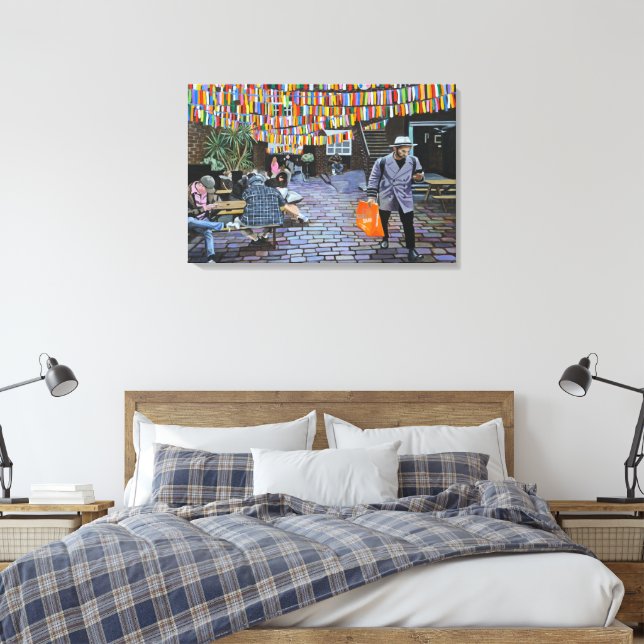 Brick Lane Canvas Print (Insitu(Bedroom))