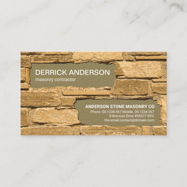 Brick Laying Renovation Construction Builder Business Card (Front)