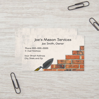 Brick Mason Masonry Business Card
