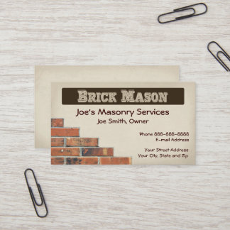 Brick Mason Masonry Business Card