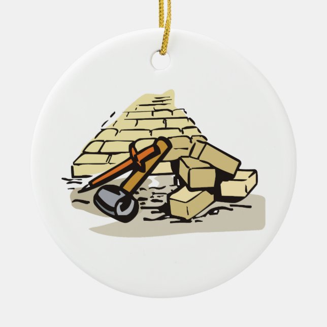 BRICK MASONRY CERAMIC TREE DECORATION (Front)