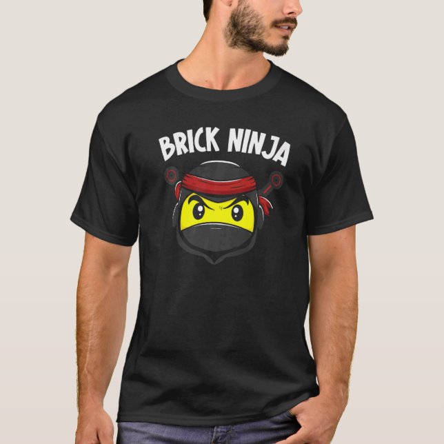 Brick Ninja Master Builder Bricks Building Blocks  T-Shirt (Front)