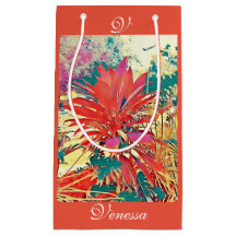 Brick Orange Abstract Art Garden Bush Monogram BAE