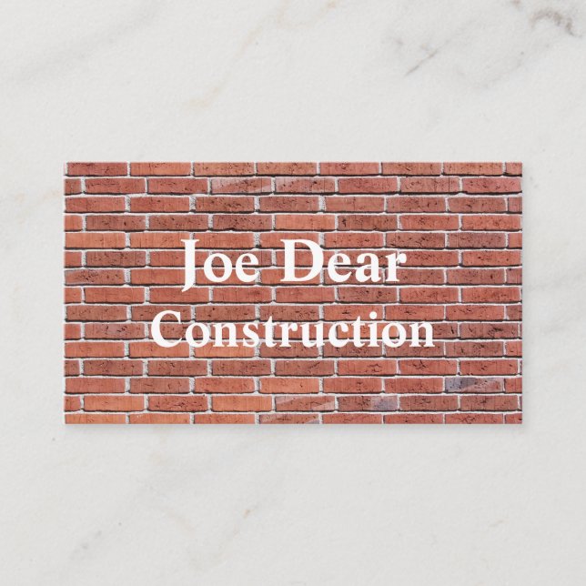 Brick Pattern for builders, roofers, construction Business Card (Front)