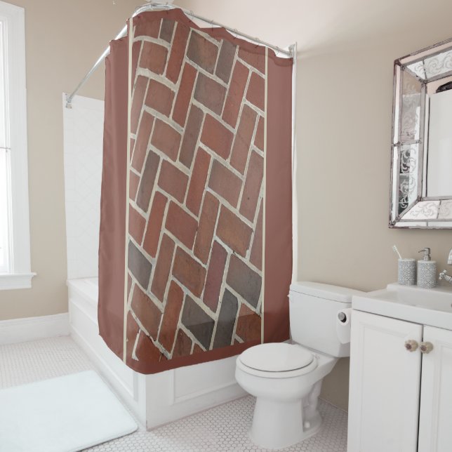 Brick Pattern Shower Curtain (In Situ)