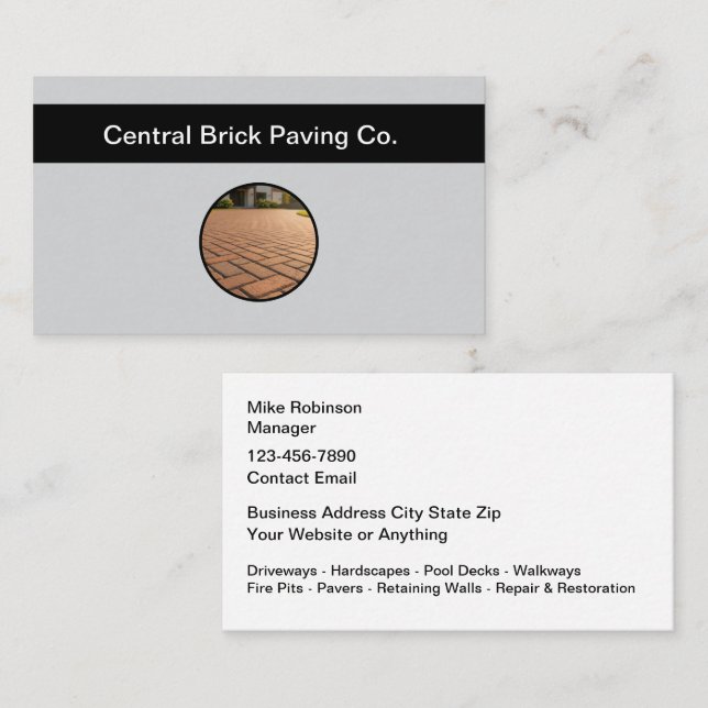 Brick Paving And Pavers Theme Business Cards (Front/Back)