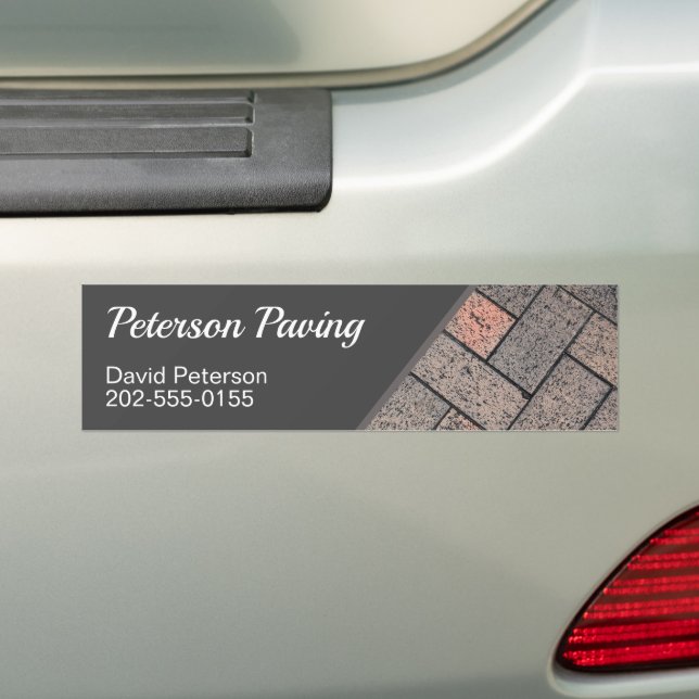Brick Paving Driveway Construction Business Bumper Sticker (On Car)