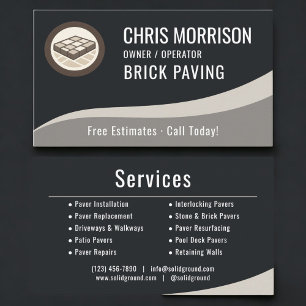 Brick Paving Professional Business Card