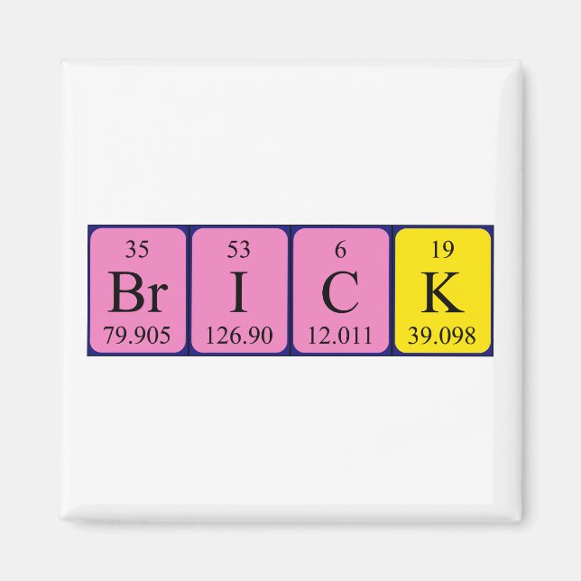 Brick periodic table name magnet (Front)