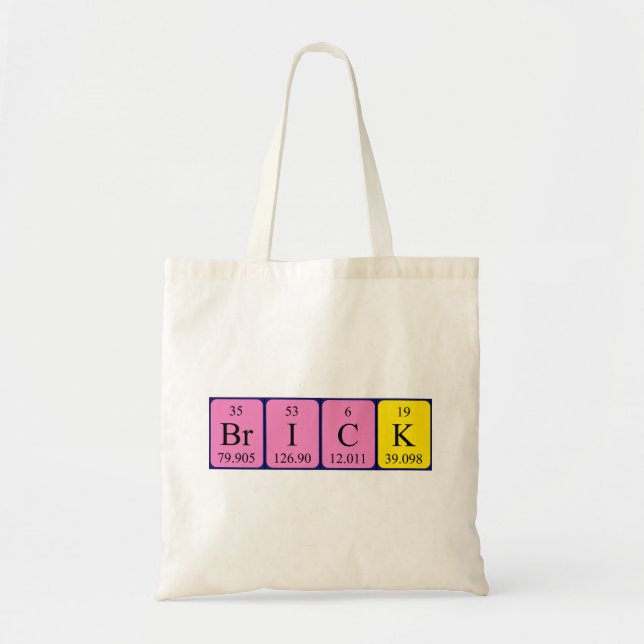 Brick periodic table name tote bag (Front)