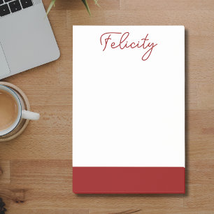 Brick Red Clean Name Classic Professional Post-it Notes